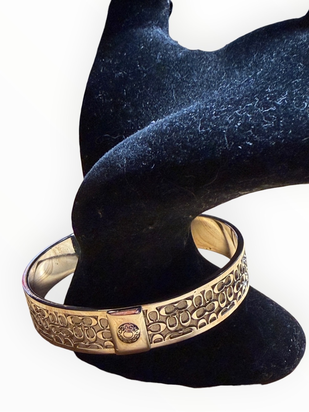 Coach Gold-Tone Signature Link Cuff Bracelet